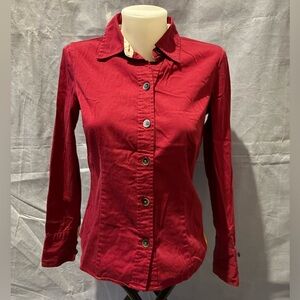 Women's Red Button-Up Shirt